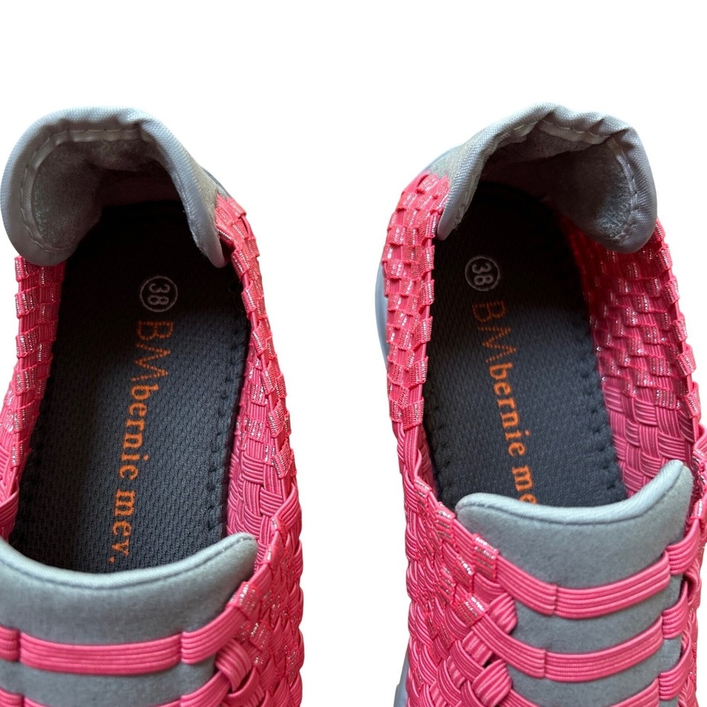 Bernie Mev Women's Woven Elastic Slip On Sneakers Pink Grey Size 38 (US 7) NEW - Picture 5 of 10